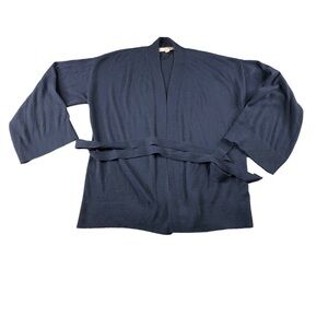 Loft Womens Small Blue Wrap Bell Sleeve Open Front Cardigan Sweater